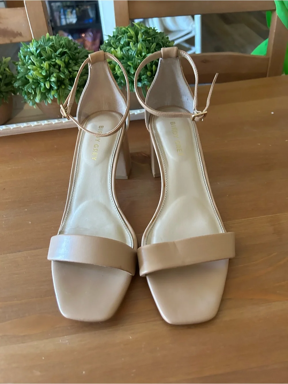Birdy Grey Size 9 Women's Nude Block Heels